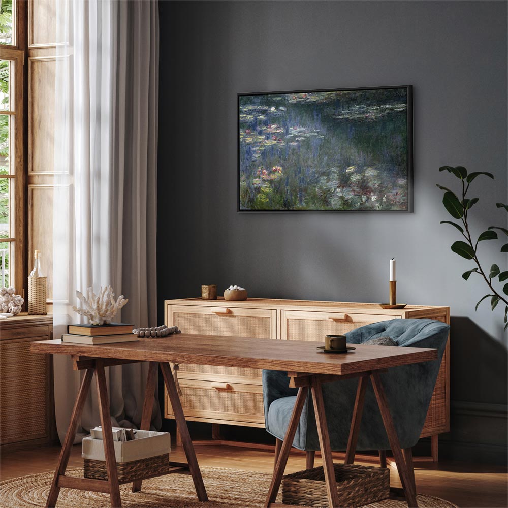 Canvas Print Waterlilies: Green Reflections