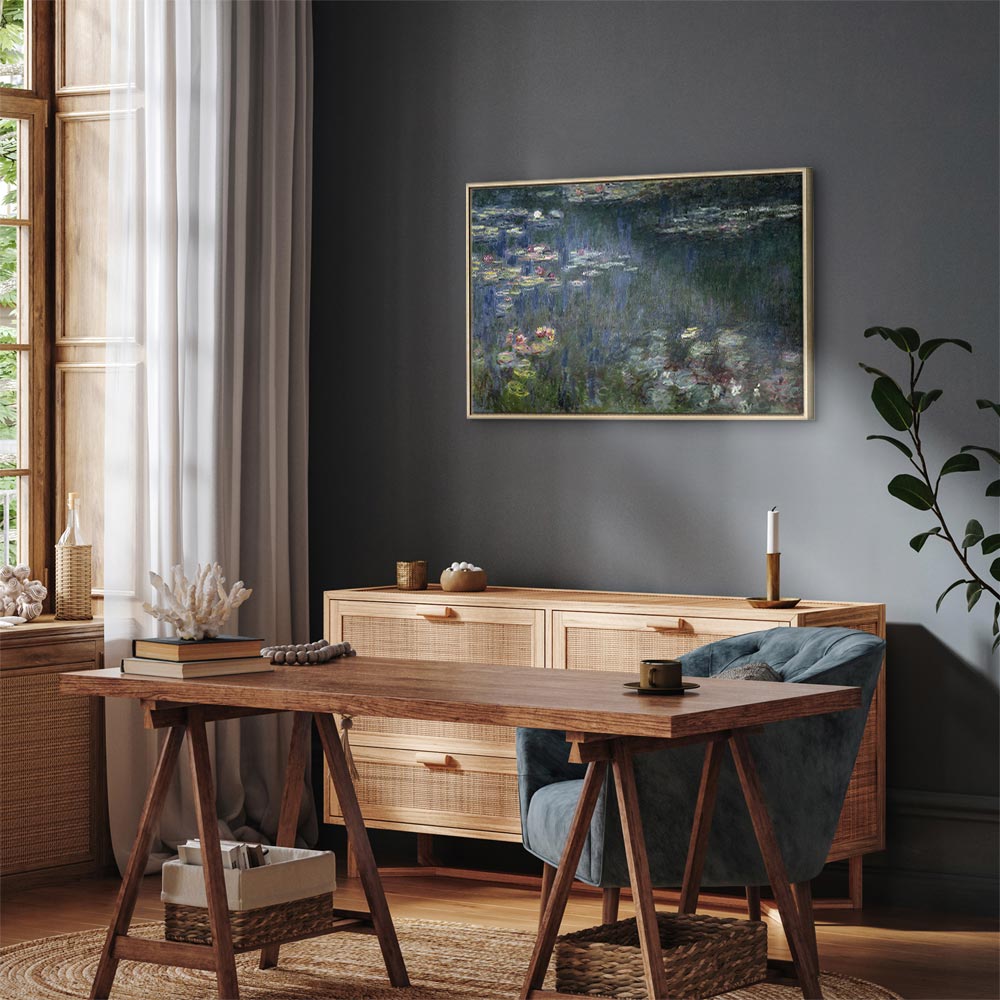 Canvas Print Waterlilies: Green Reflections