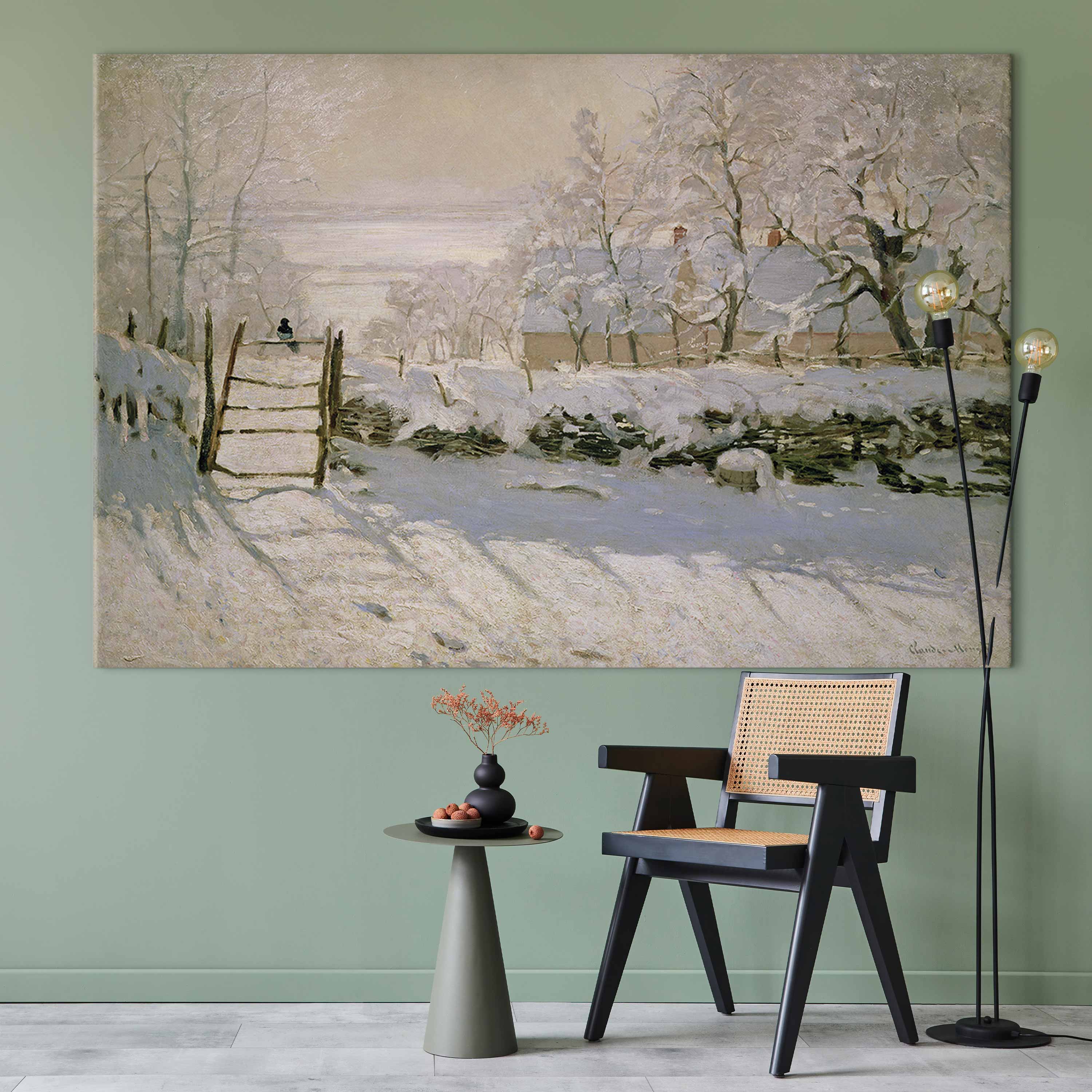 Monet Winter Magpie Classic DIY Large Canvas Print