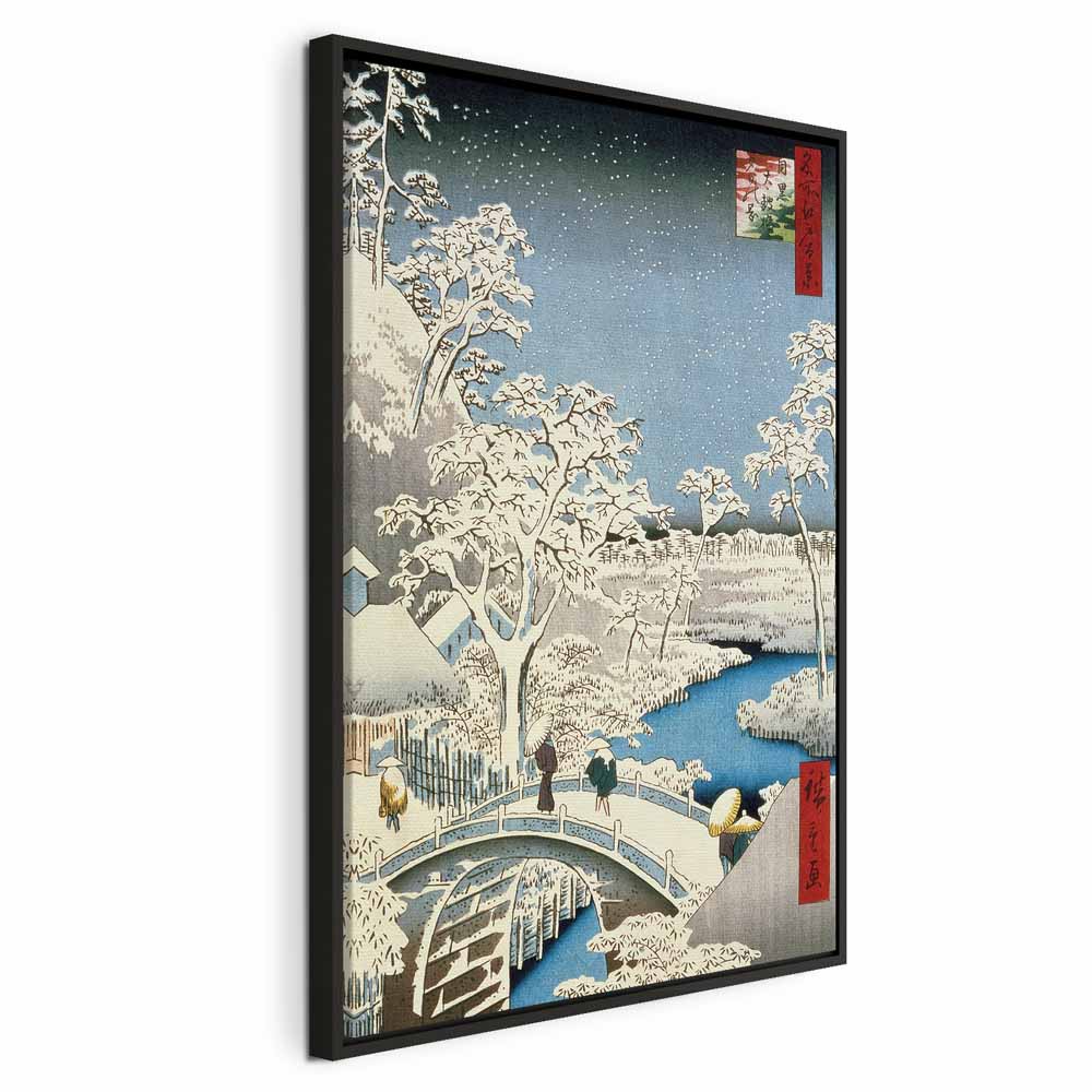 Canvas Print Drum Bridge and Setting Sun Hill (Hiroshige-inspired)