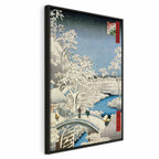 Canvas Print Drum Bridge and Setting Sun Hill (Hiroshige-inspired)