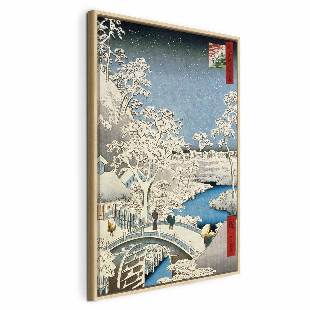 Canvas Print Drum Bridge and Setting Sun Hill (Hiroshige-inspired)