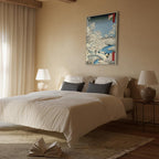 Canvas Print Drum Bridge and Setting Sun Hill (Hiroshige-inspired)