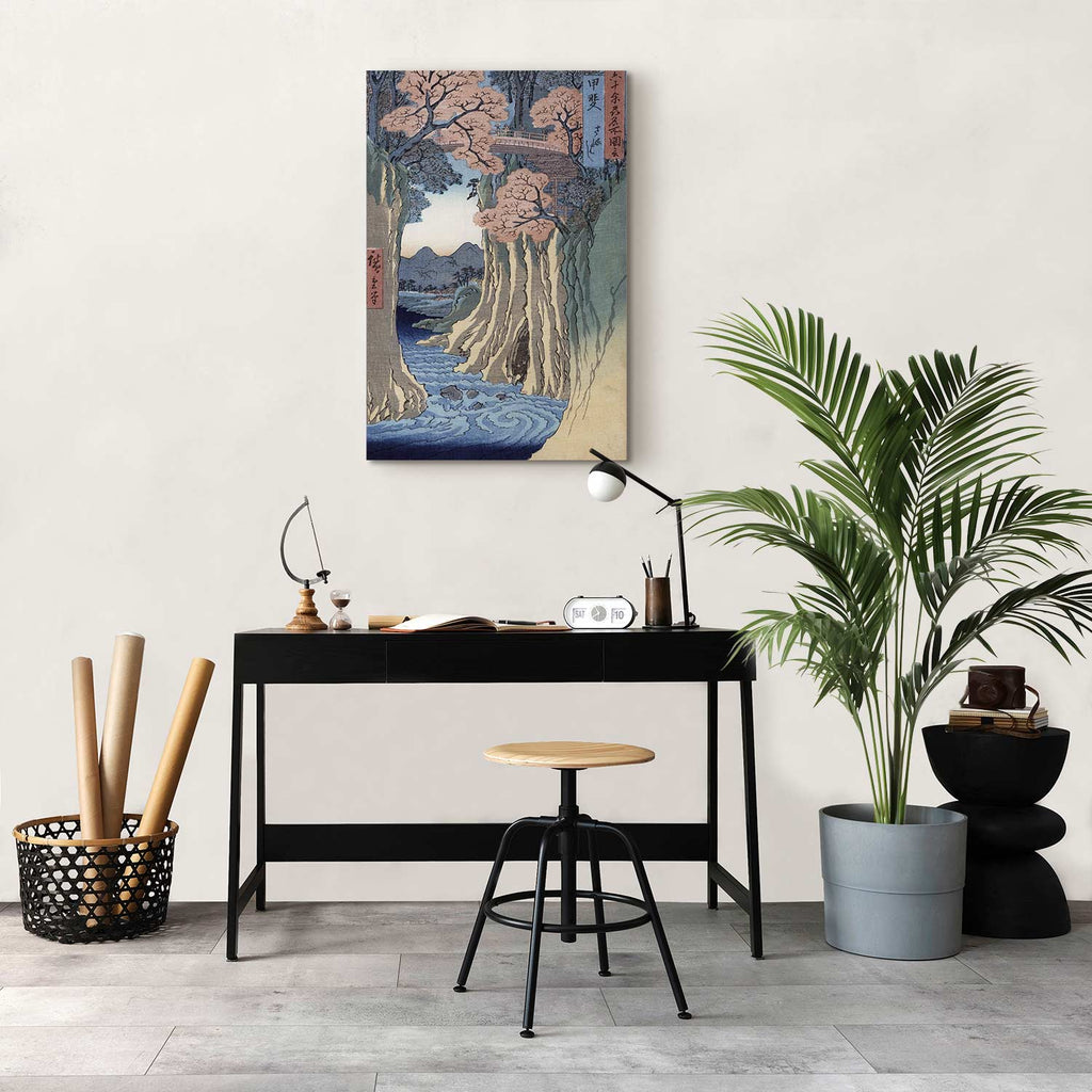 Kai Province Monkey Bridge Japanese Landscape Canvas Print