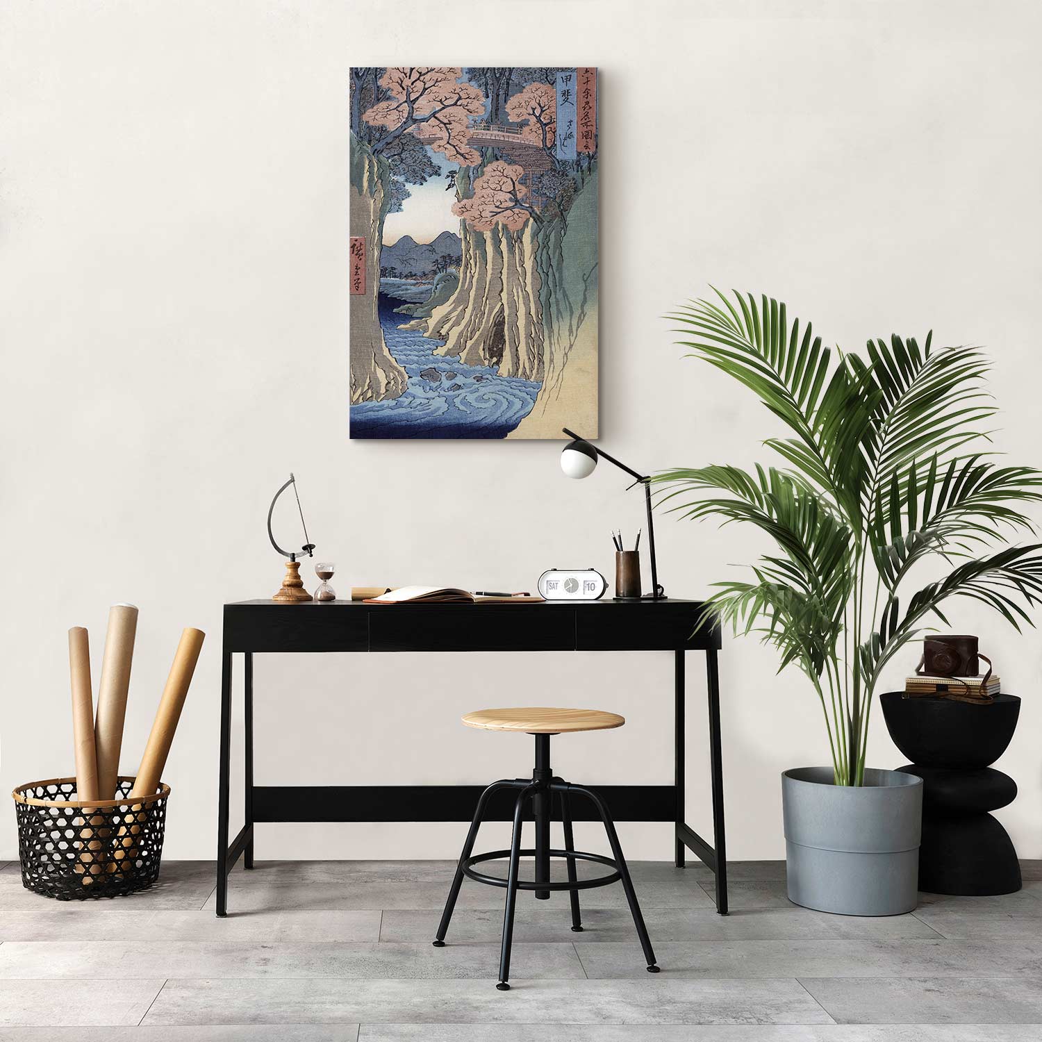 Kai Province Monkey Bridge Japanese Landscape Canvas Print