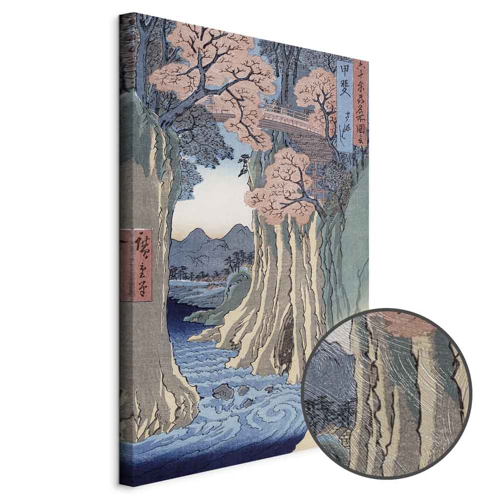 Kai Province Monkey Bridge Japanese Landscape Canvas Print
