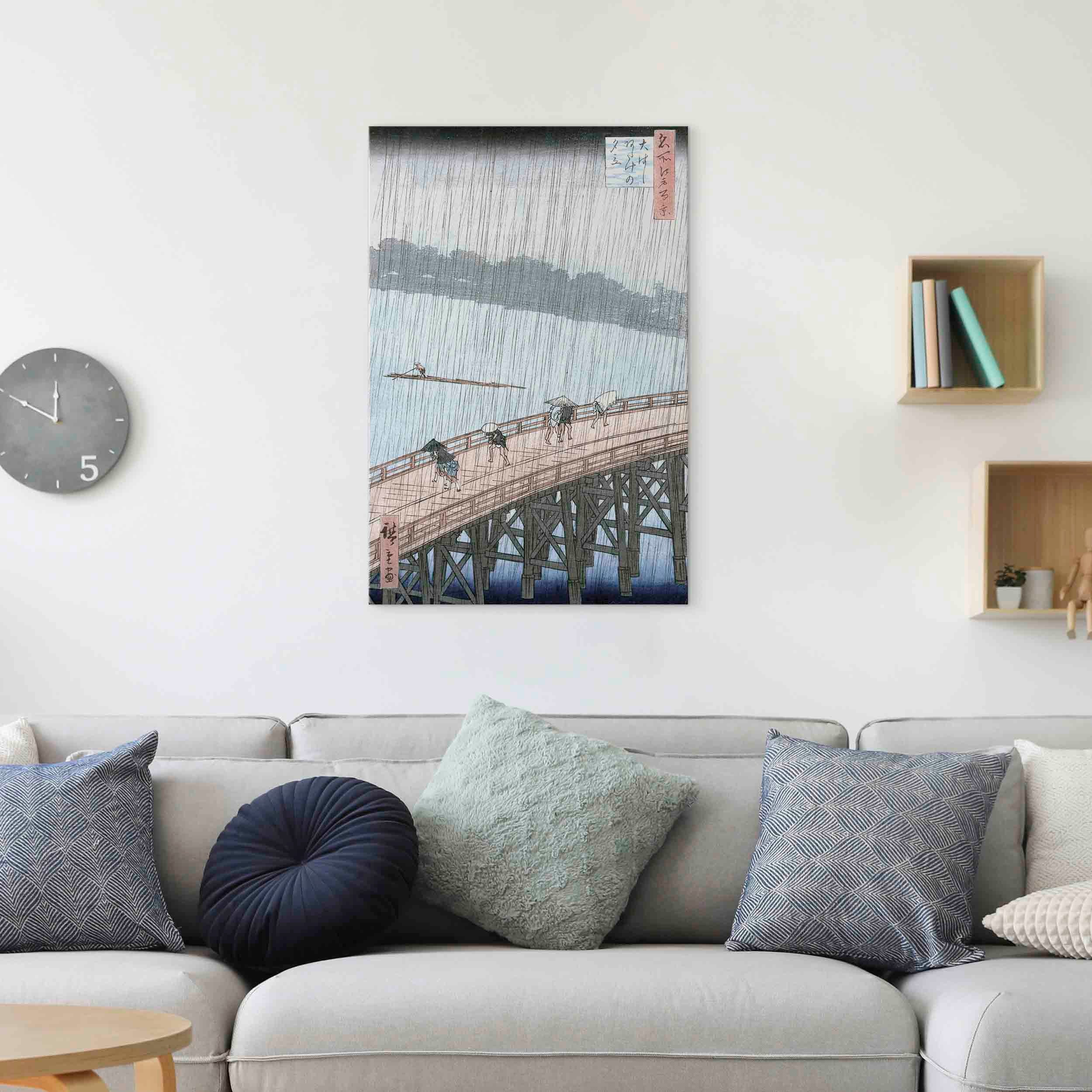 Canvas Print: Sudden Shower over Shin-Ohashi Bridge by Hiroshige