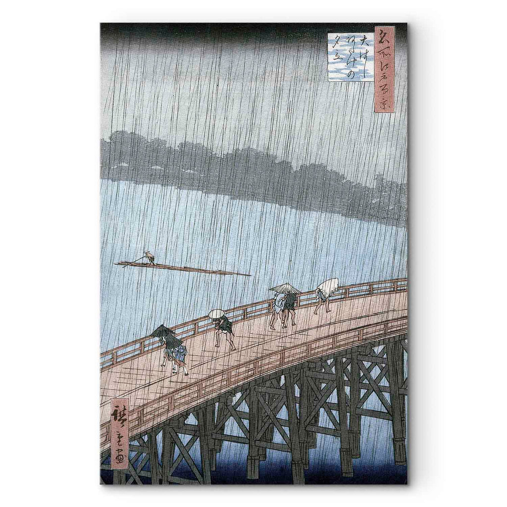 Sudden Shower Bridge Scene Classic Canvas Print