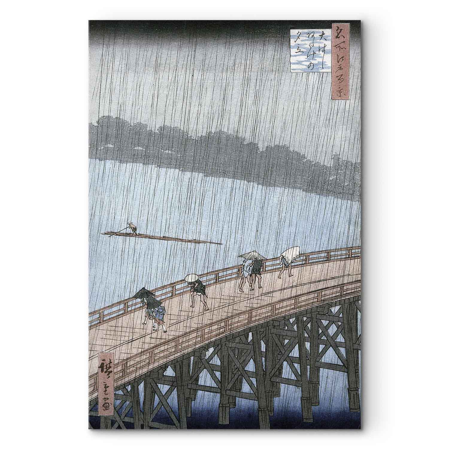 Sudden Shower Bridge Scene Classic Canvas Print