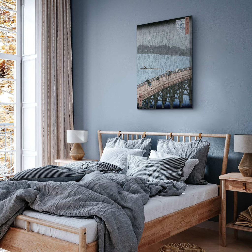 Sudden Shower Bridge Scene Classic Canvas Print