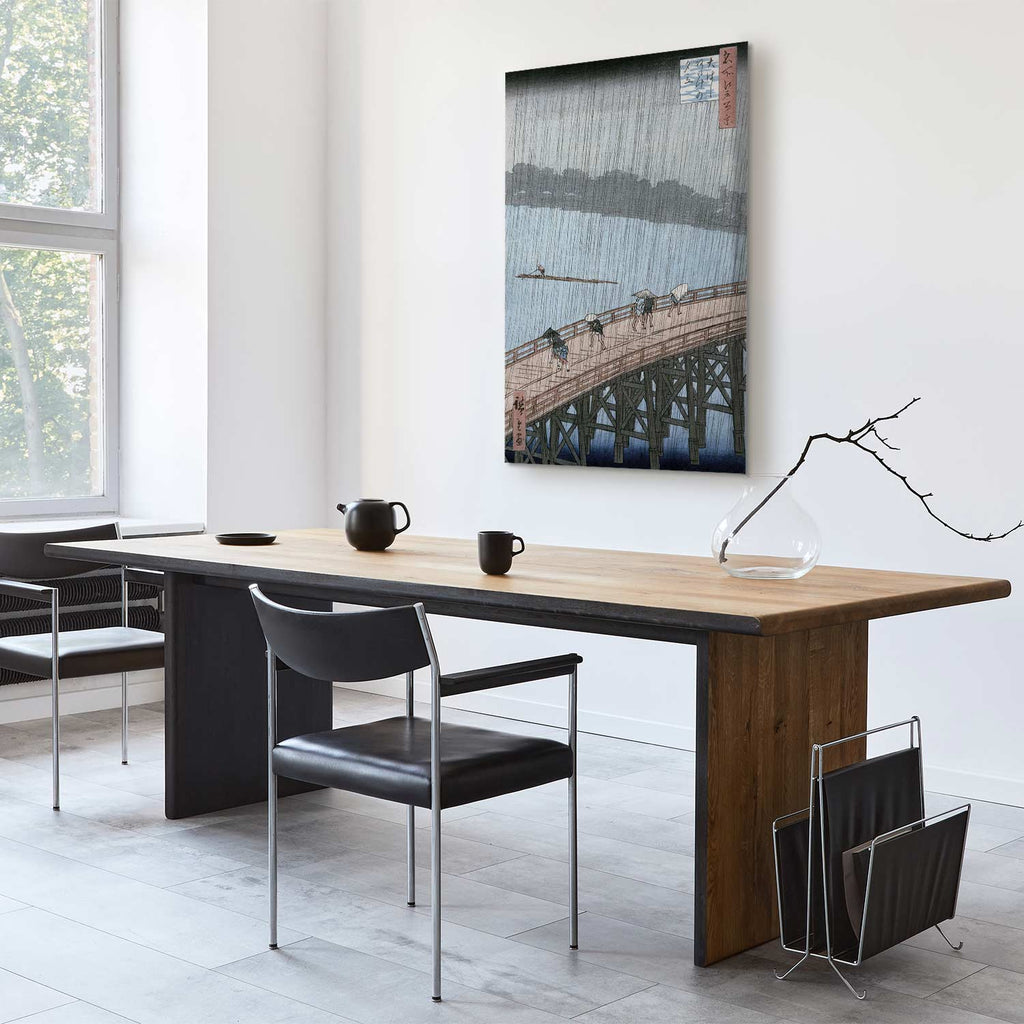 Sudden Shower Bridge Scene Classic Canvas Print