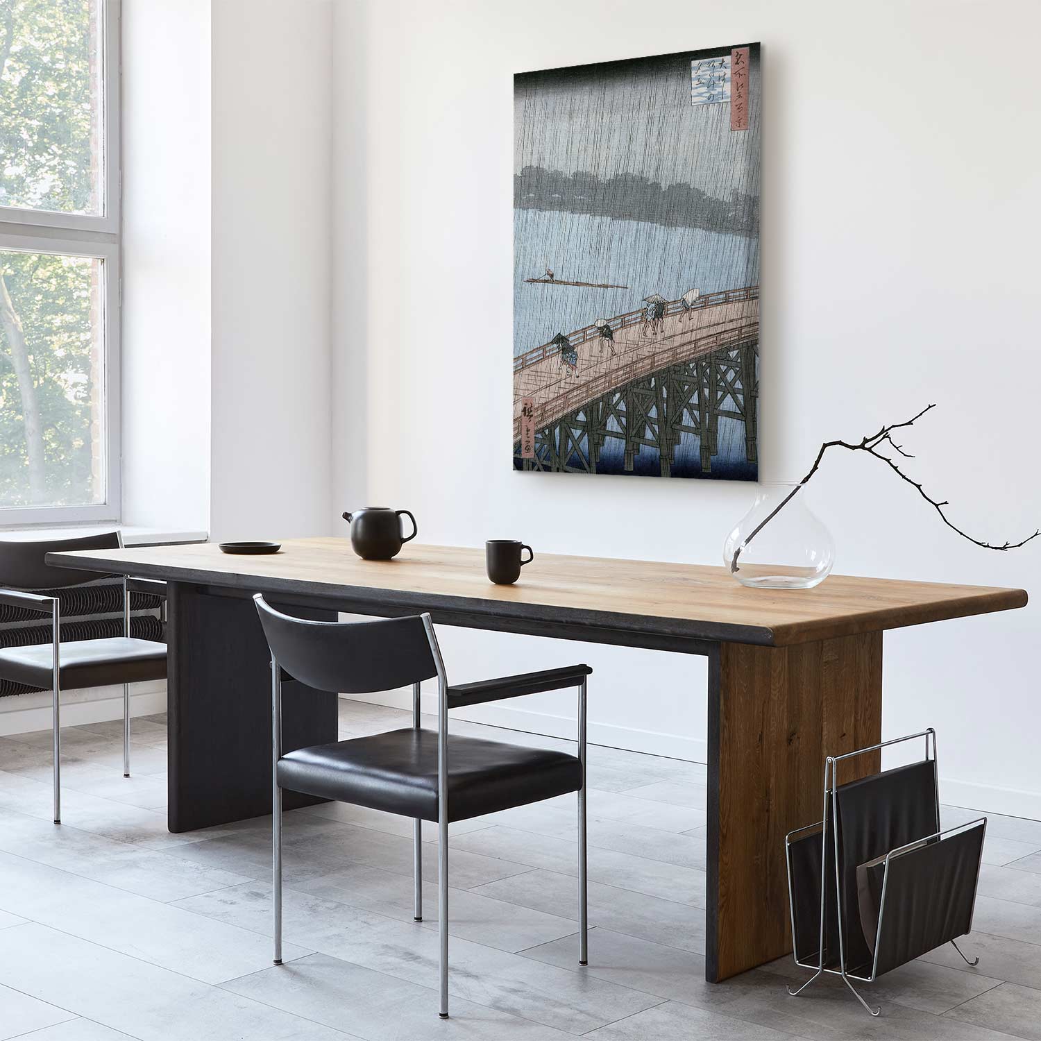 Sudden Shower Bridge Scene Classic Canvas Print