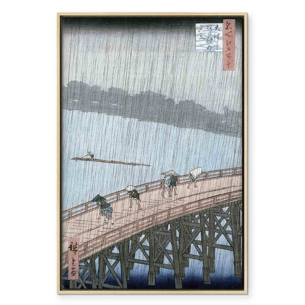 Sudden Shower Bridge Scene Classic Canvas Print