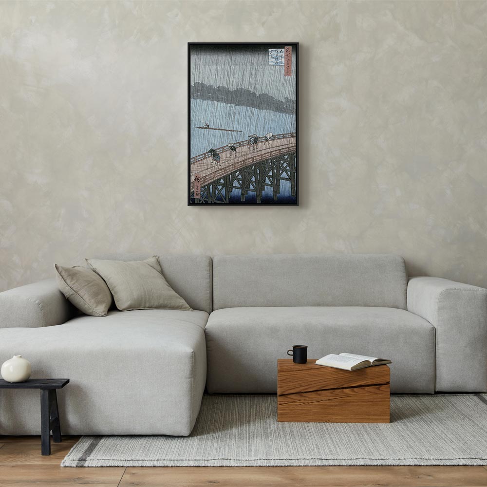 Canvas Print: Sudden Shower over Shin-Ohashi Bridge by Hiroshige