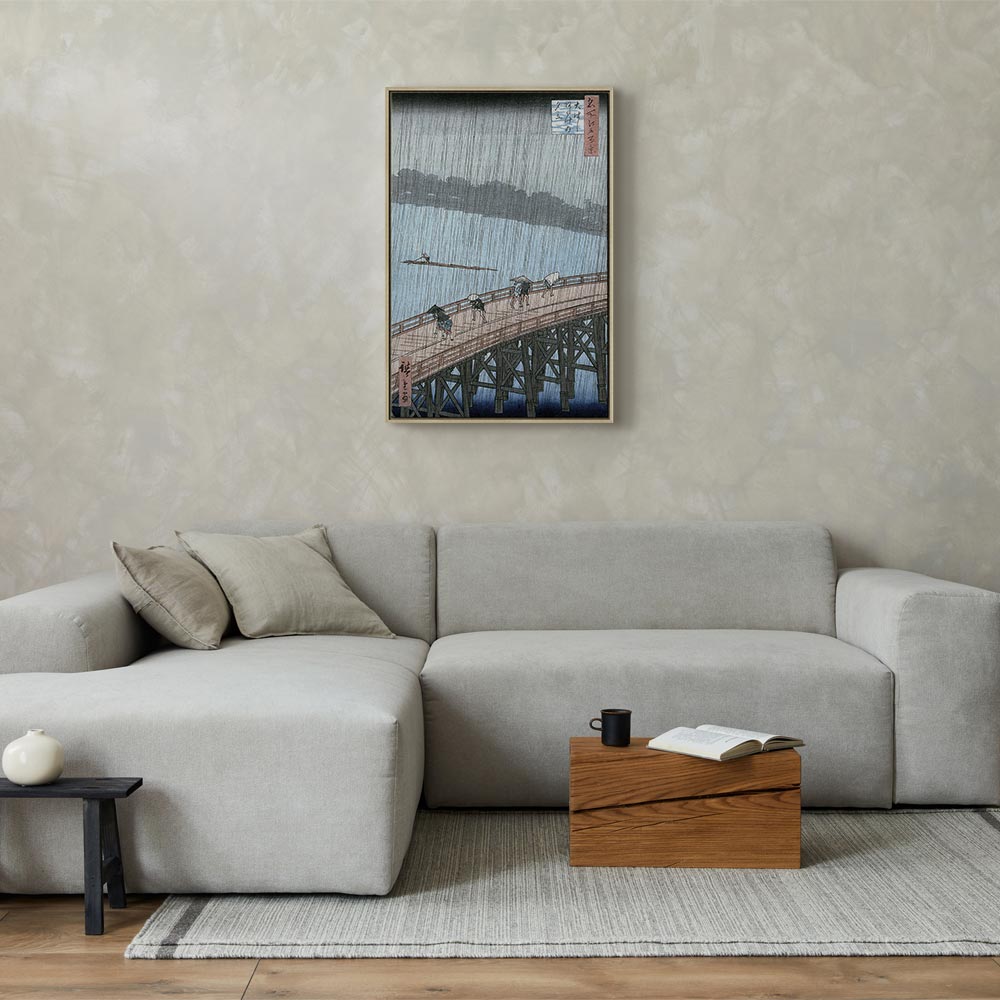 Canvas Print: Sudden Shower over Shin-Ohashi Bridge by Hiroshige