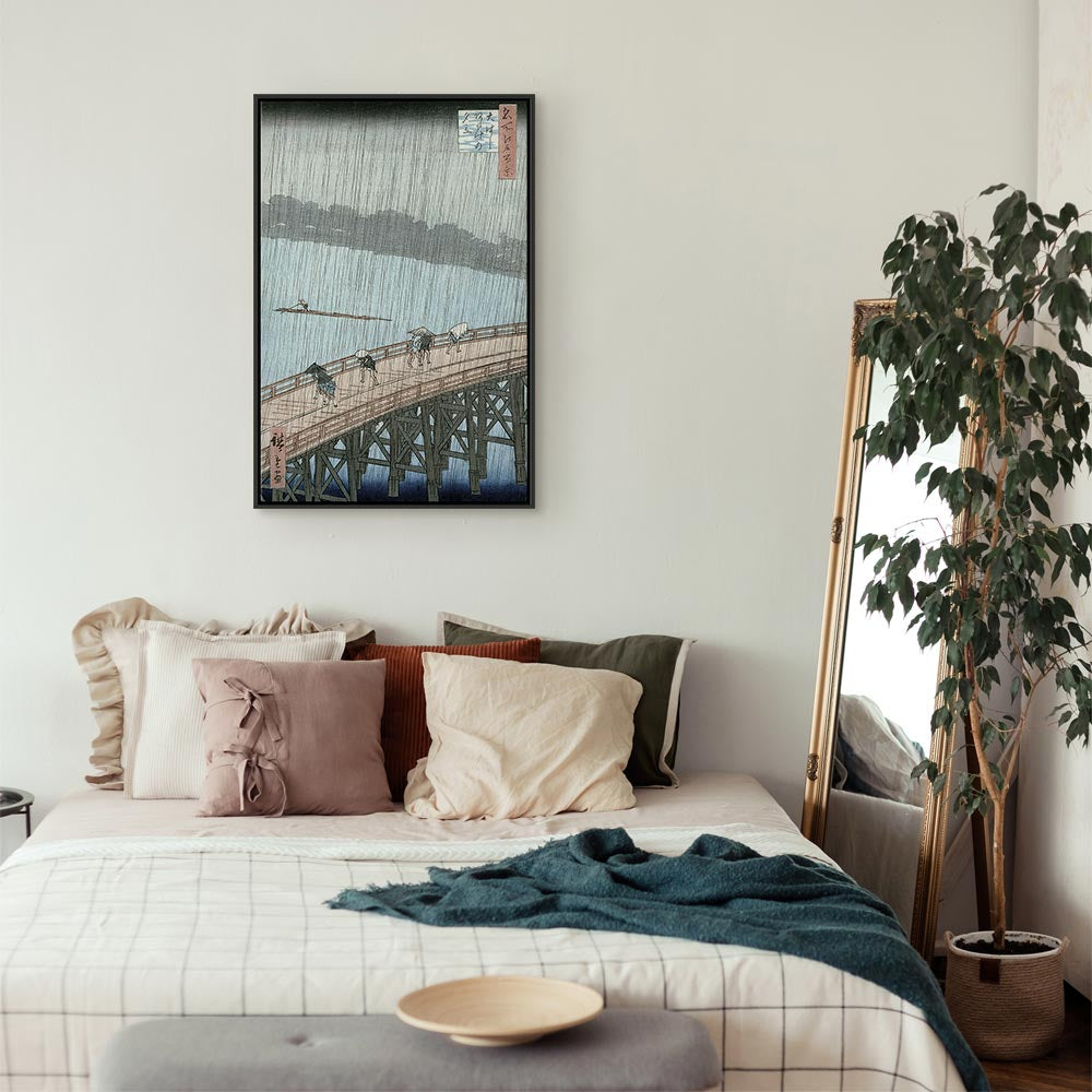 Canvas Print: Sudden Shower over Shin-Ohashi Bridge by Hiroshige