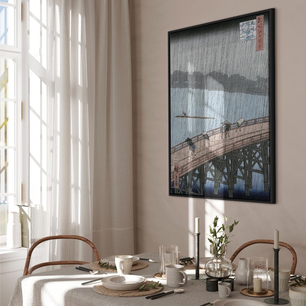 Canvas Print: Sudden Shower over Shin-Ohashi Bridge by Hiroshige