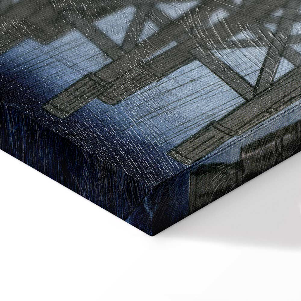 Sudden Shower Bridge Scene Classic Canvas Print