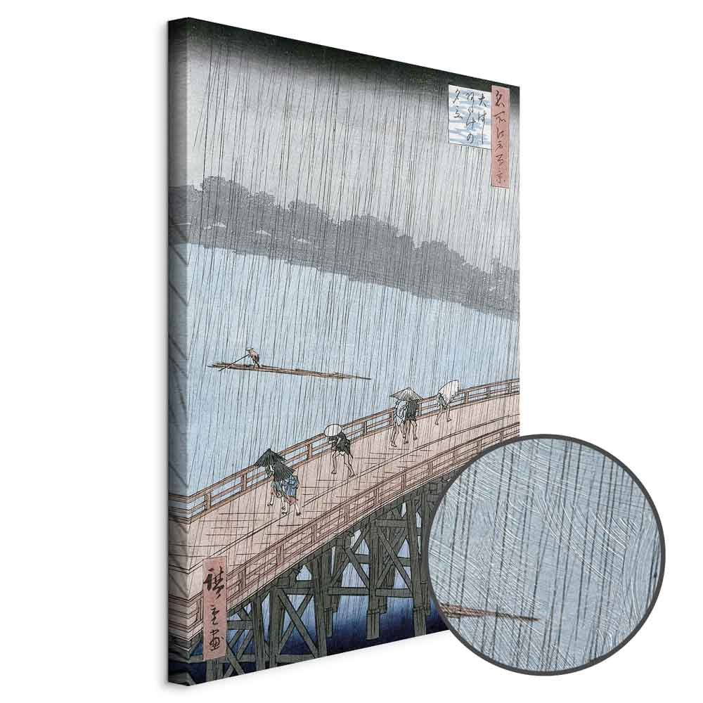 Sudden Shower Bridge Scene Classic Canvas Print