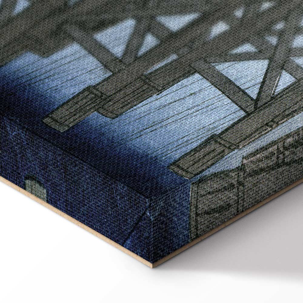 Sudden Shower Bridge Scene Classic Canvas Print