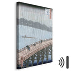 Sudden Shower Bridge Scene Classic Canvas Print