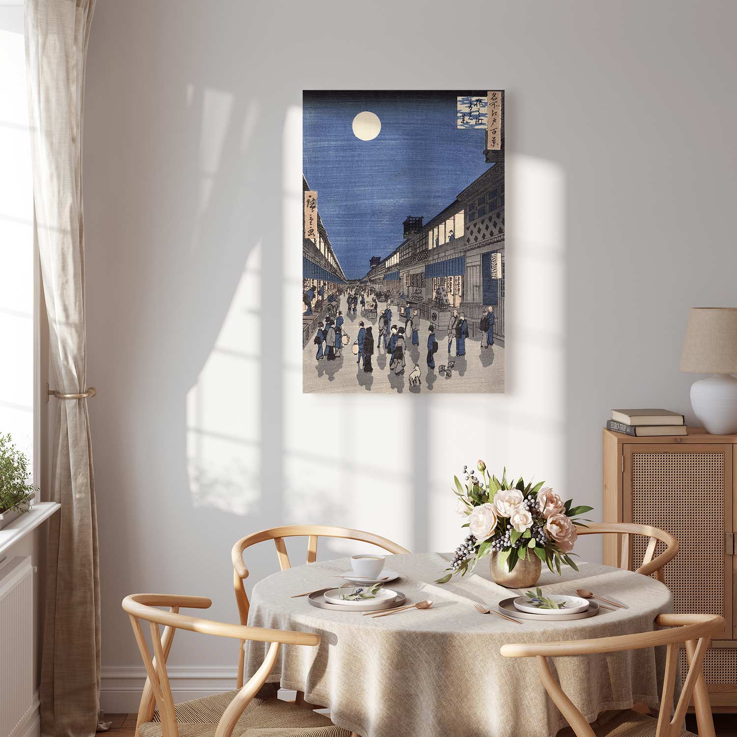 Saruwaka Street Night Scene Classic Canvas Print