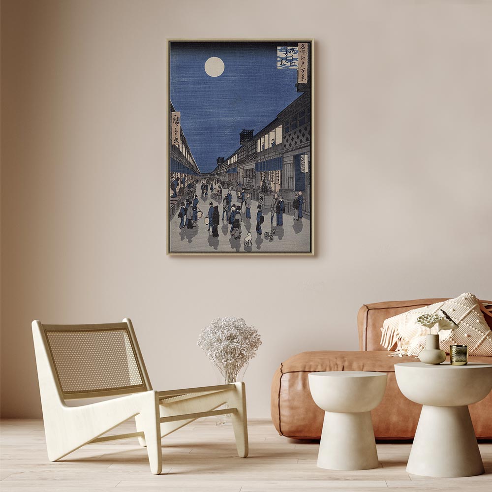 Canvas Print Night View of Saruwaka Street