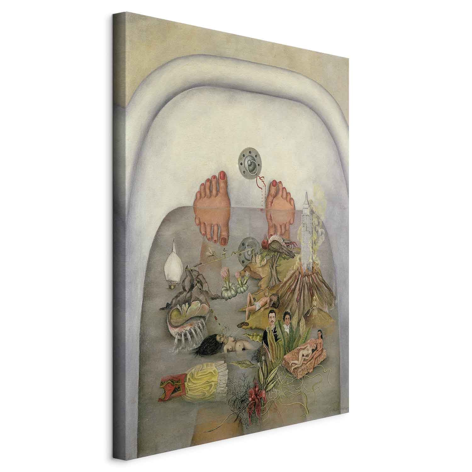 Frida Kahlo Surrealist Bath Scene Canvas Print