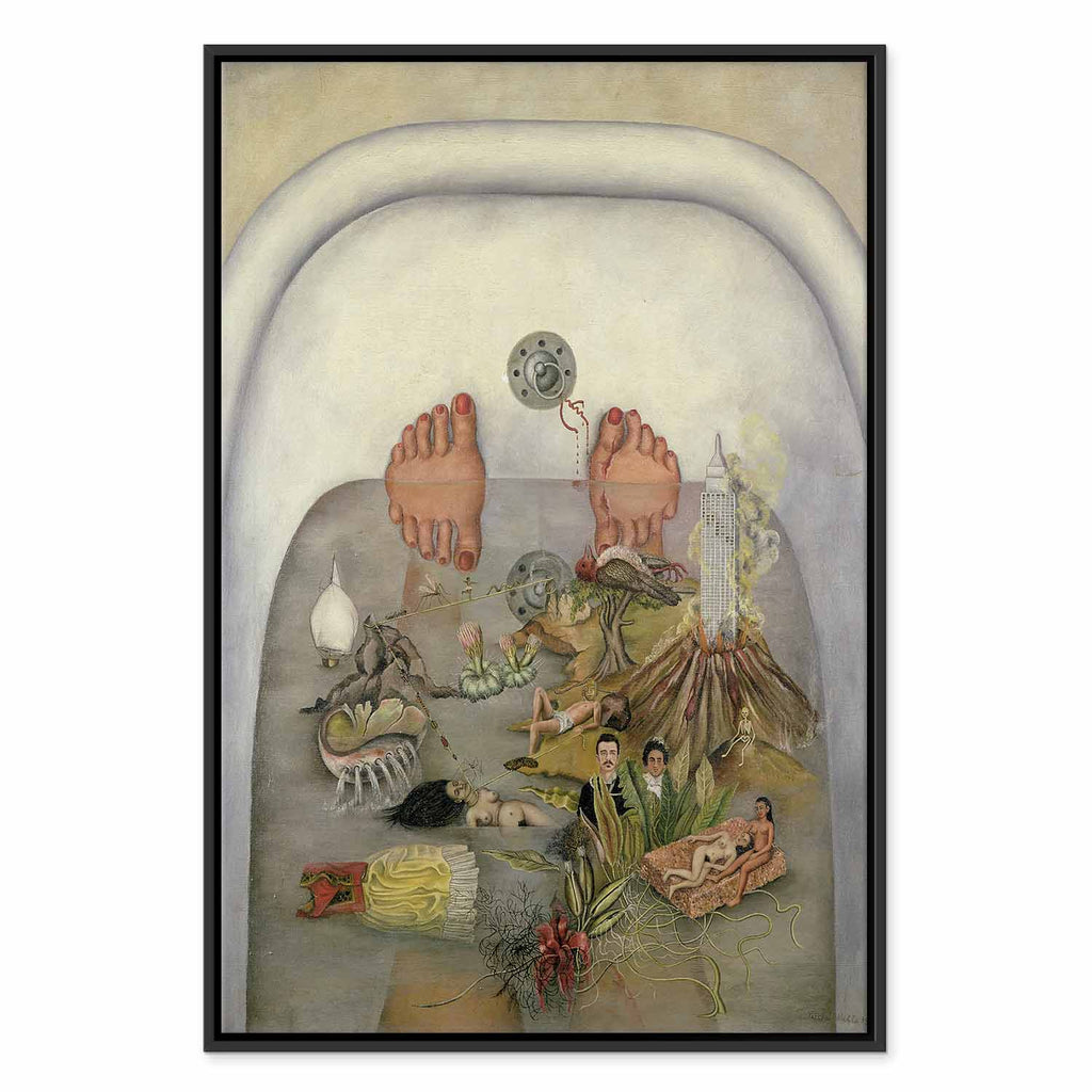 Frida Kahlo Surrealist Bath Scene Canvas Print