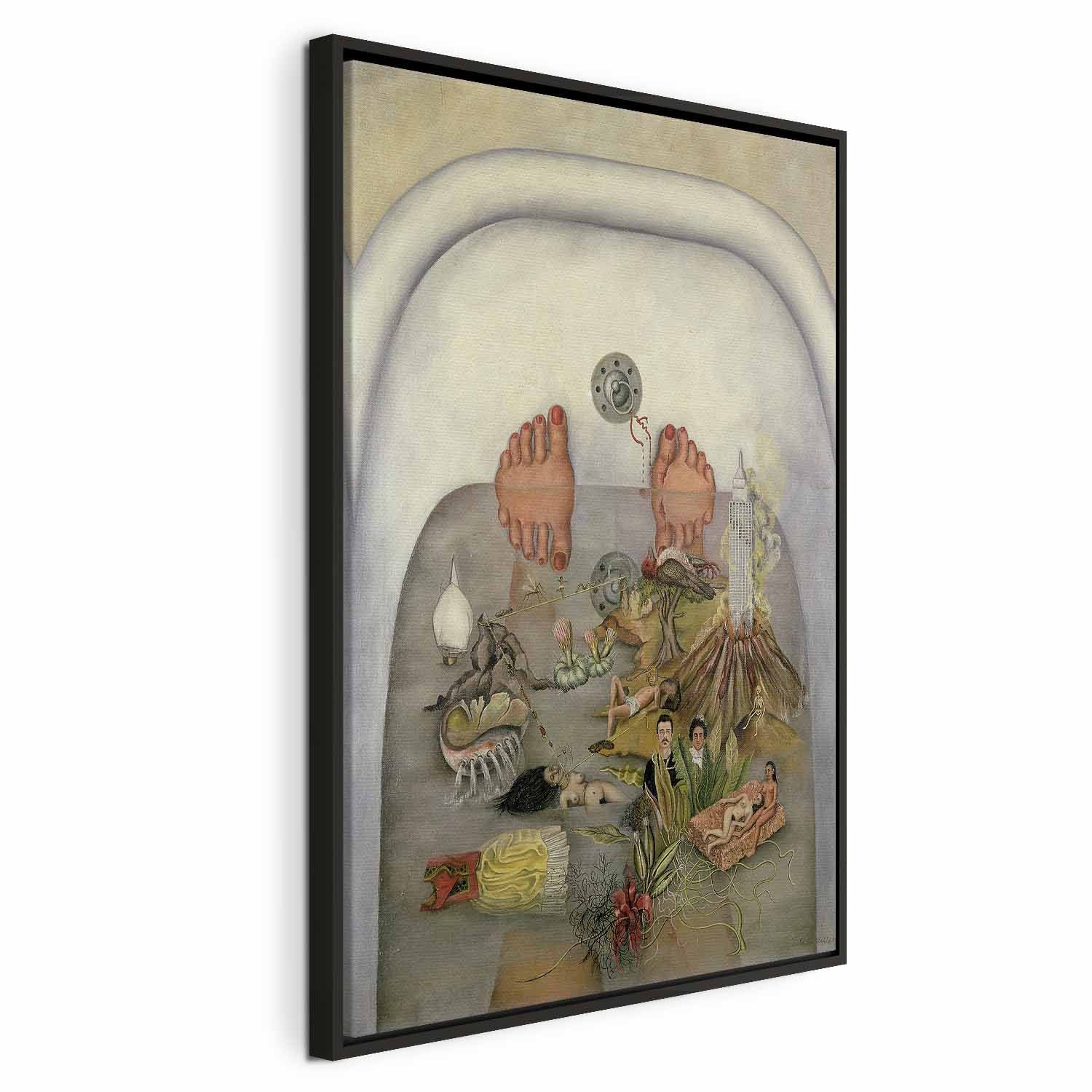 Frida Kahlo Surrealist Bath Scene Canvas Print