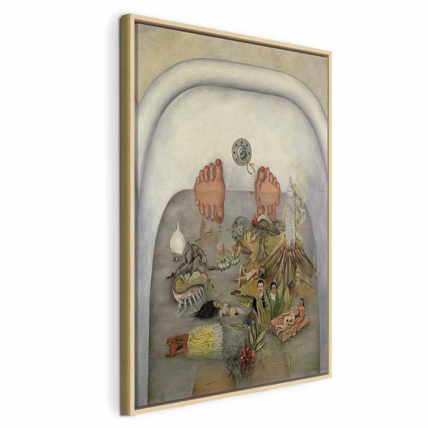 Frida Kahlo Surrealist Bath Scene Canvas Print
