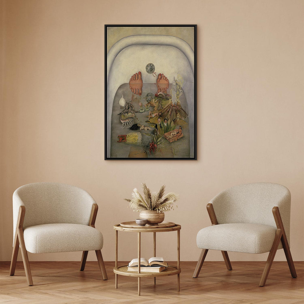 Frida Kahlo Surrealist Bath Scene Canvas Print
