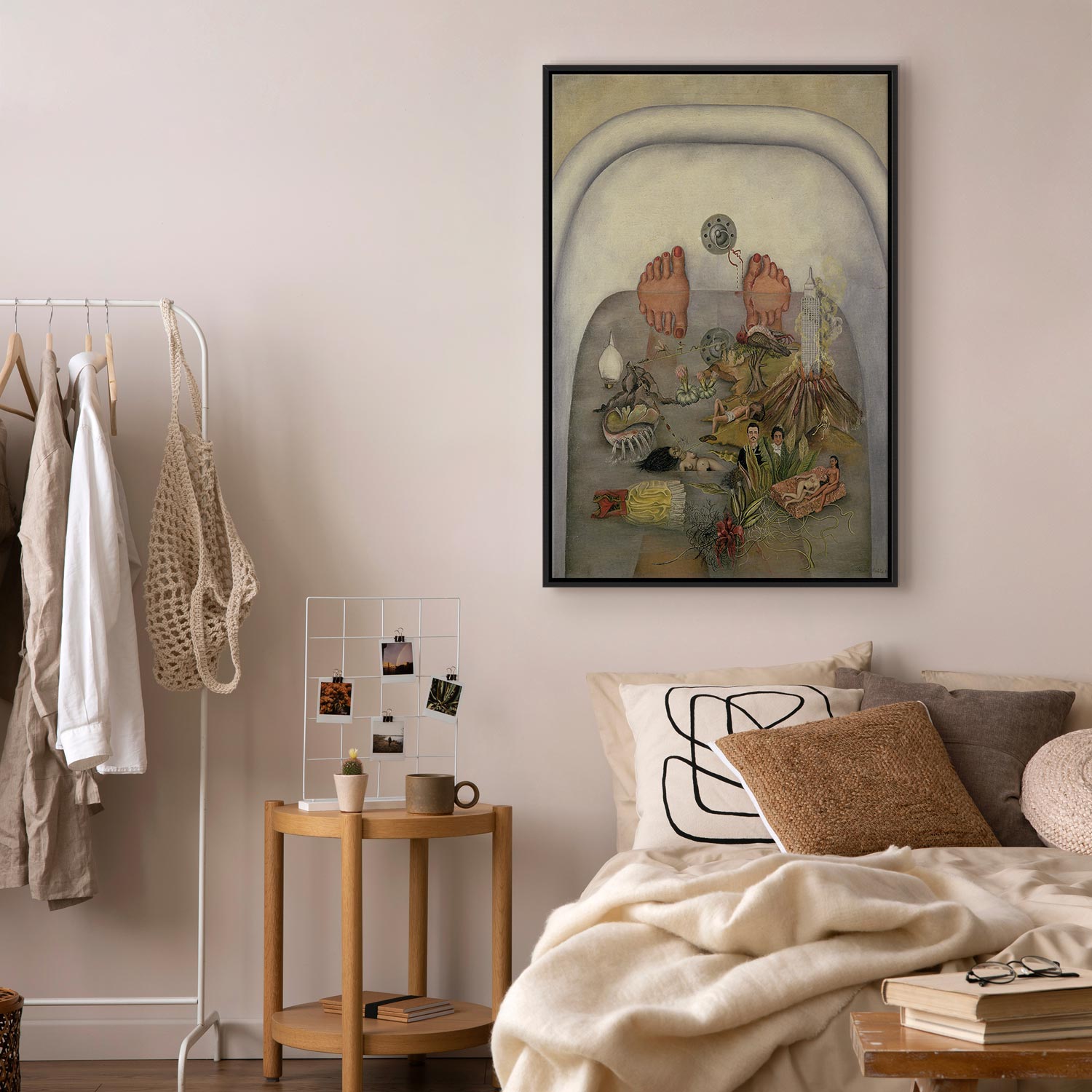 Frida Kahlo Surrealist Bath Scene Canvas Print