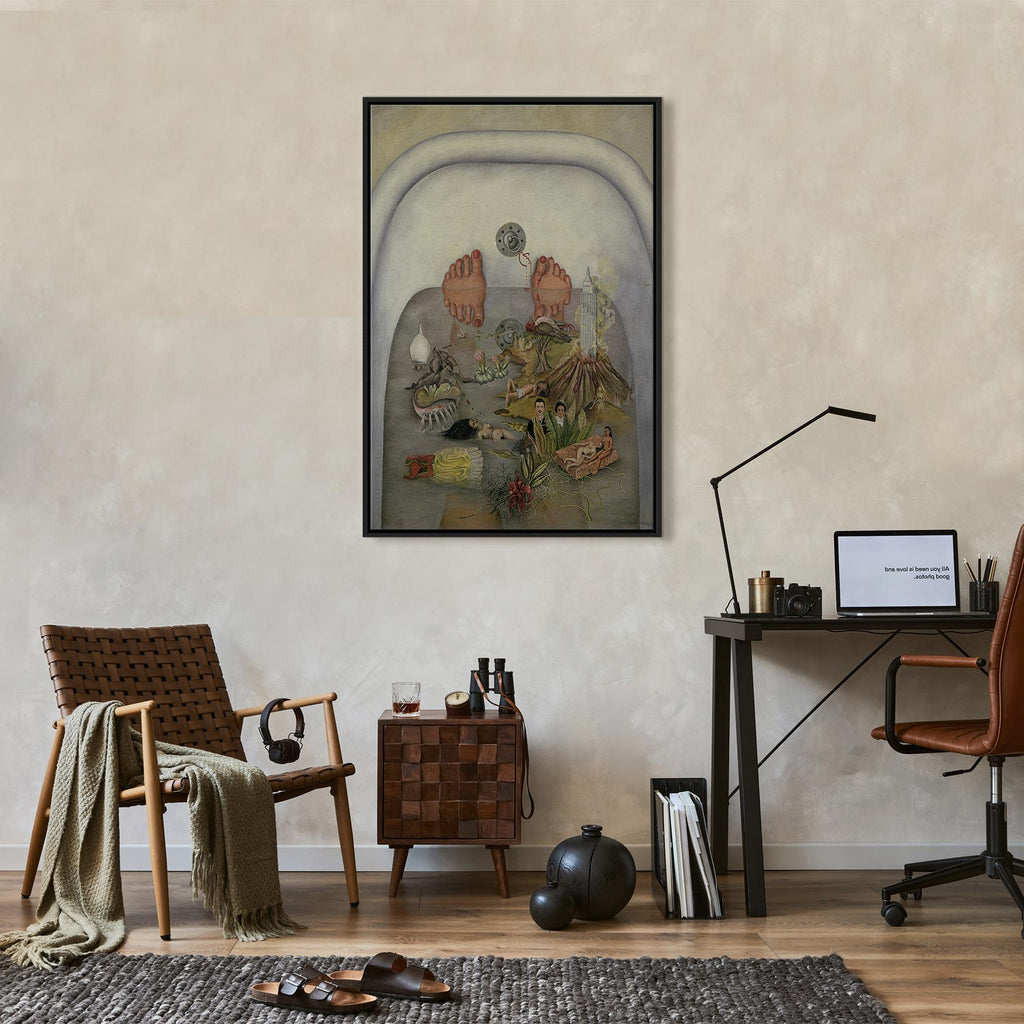 Frida Kahlo Surrealist Bath Scene Canvas Print