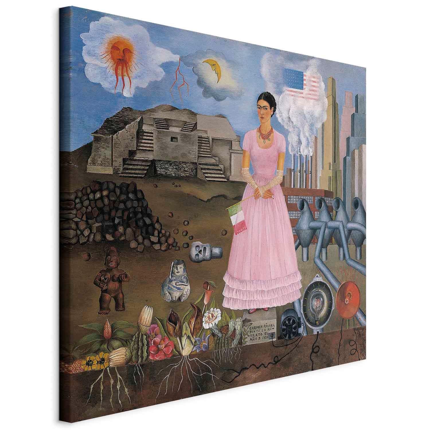 Frida Kahlo Self-Portrait Borderline Canvas Print
