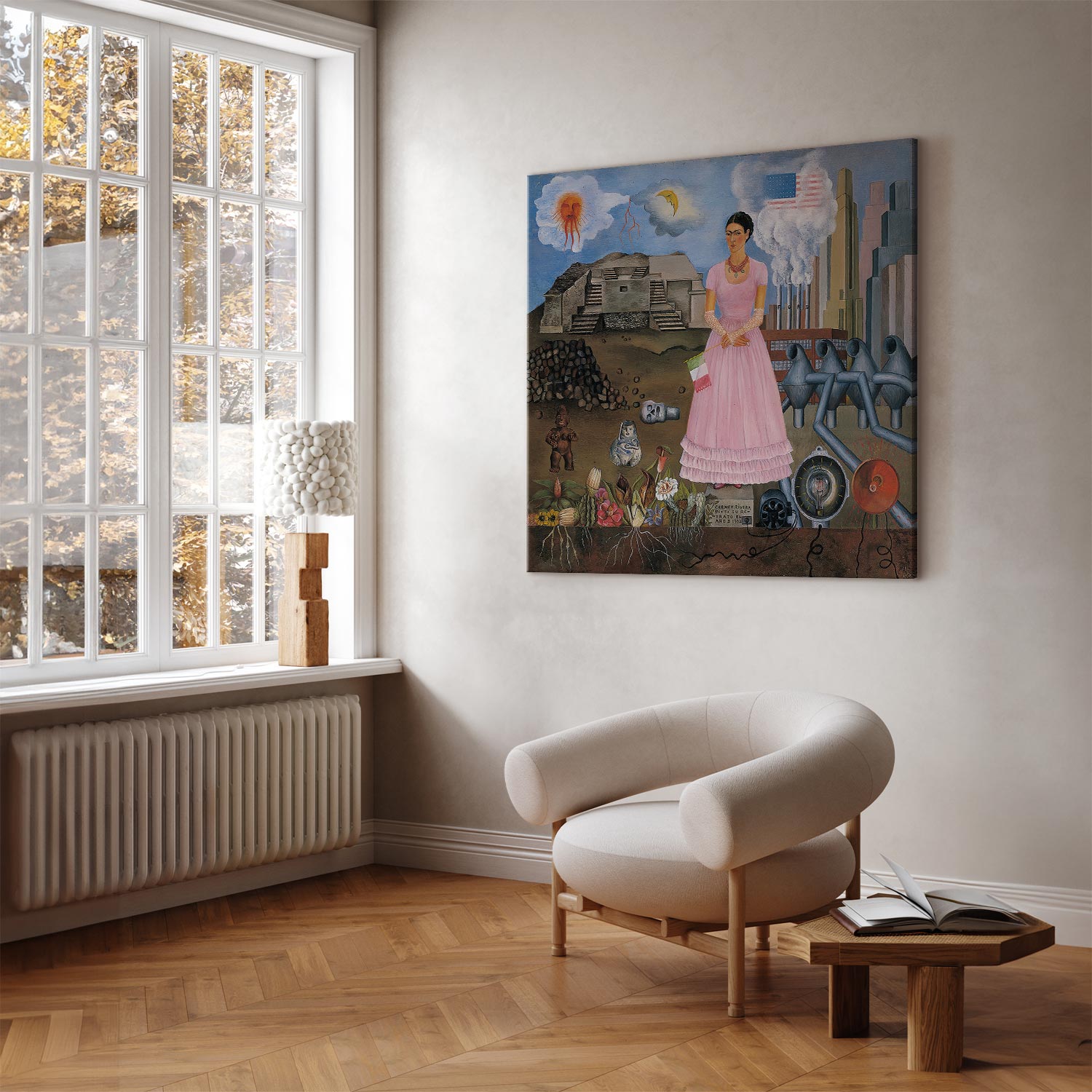 Frida Kahlo Self-Portrait Borderline Canvas Print