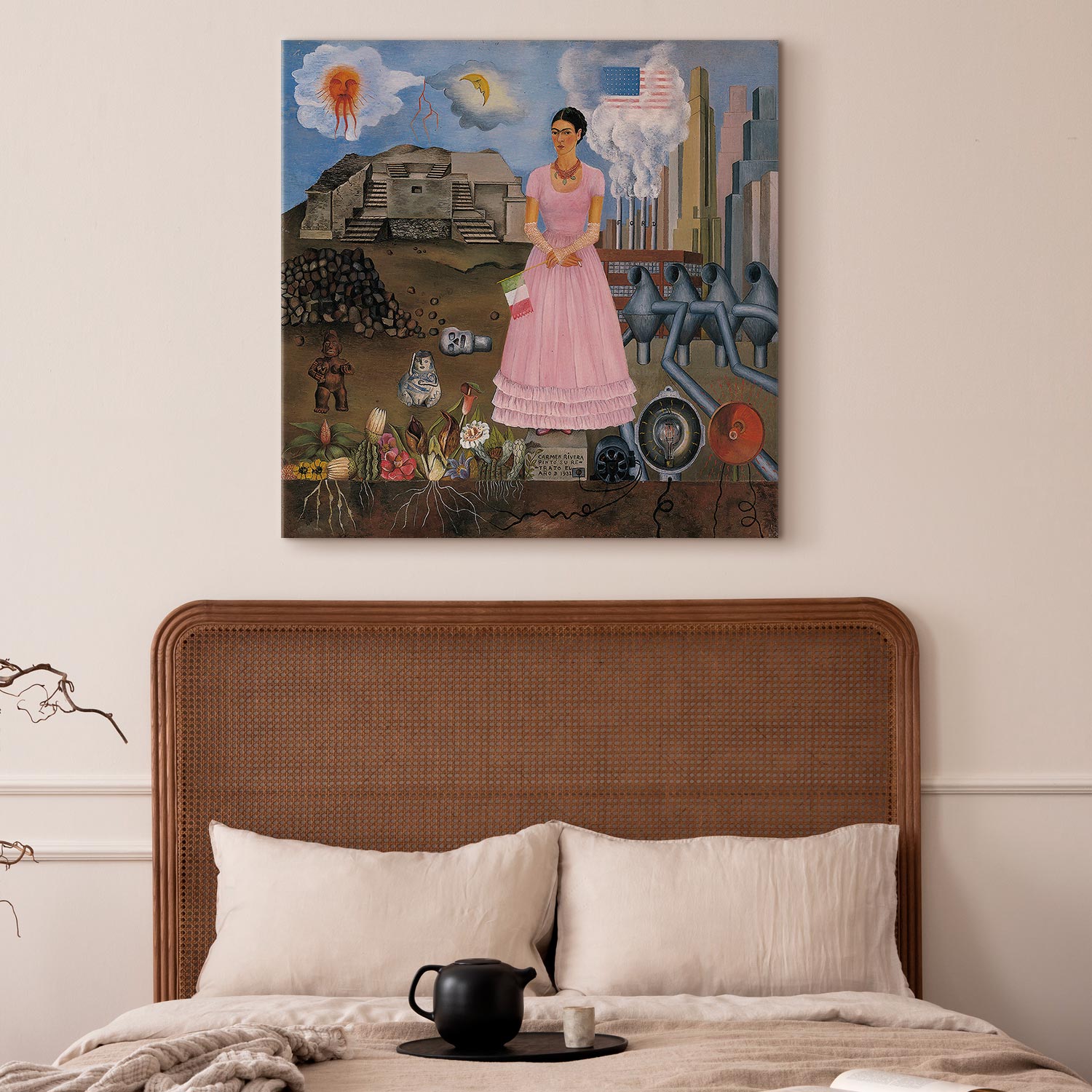 Frida Kahlo Self-Portrait Borderline Canvas Print