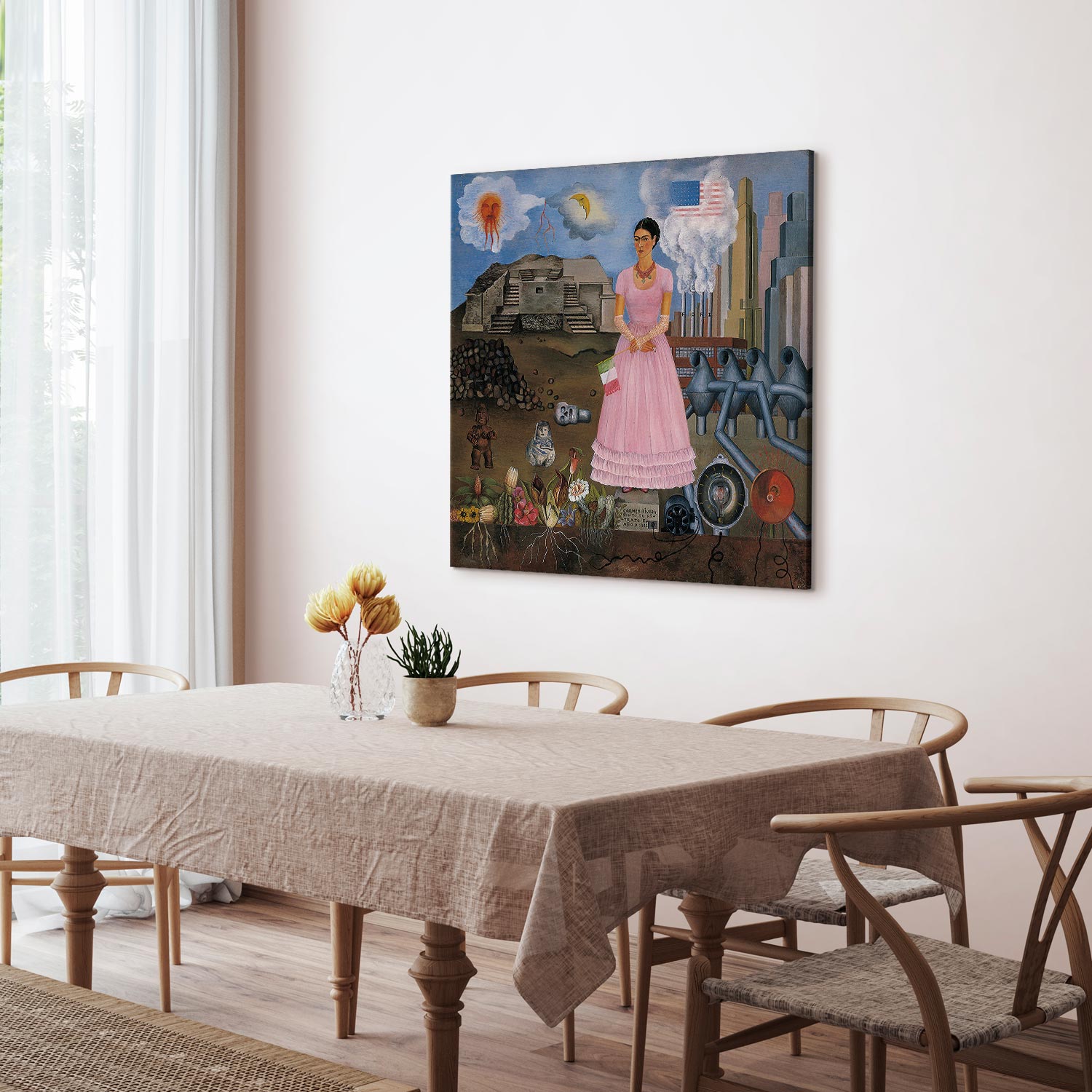 Frida Kahlo Self-Portrait Borderline Canvas Print