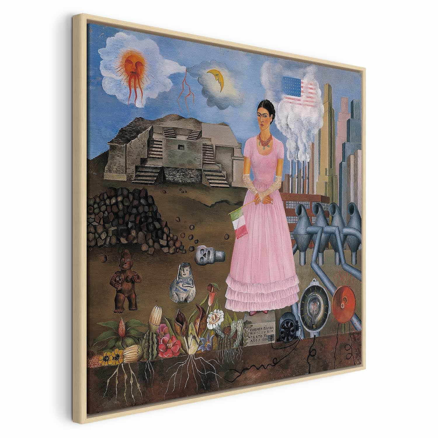 Frida Kahlo Self-Portrait Borderline Canvas Print