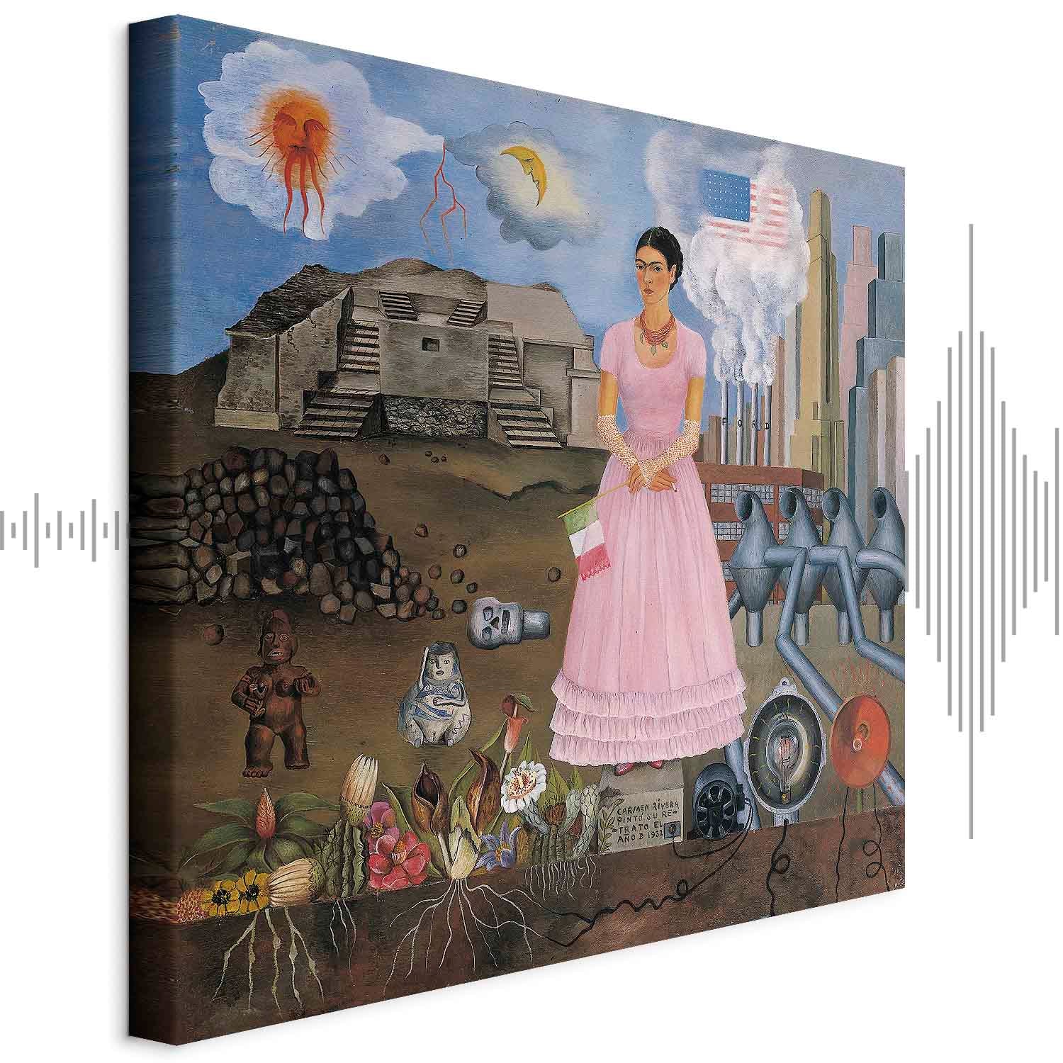 Frida Kahlo Self-Portrait Borderline Canvas Print