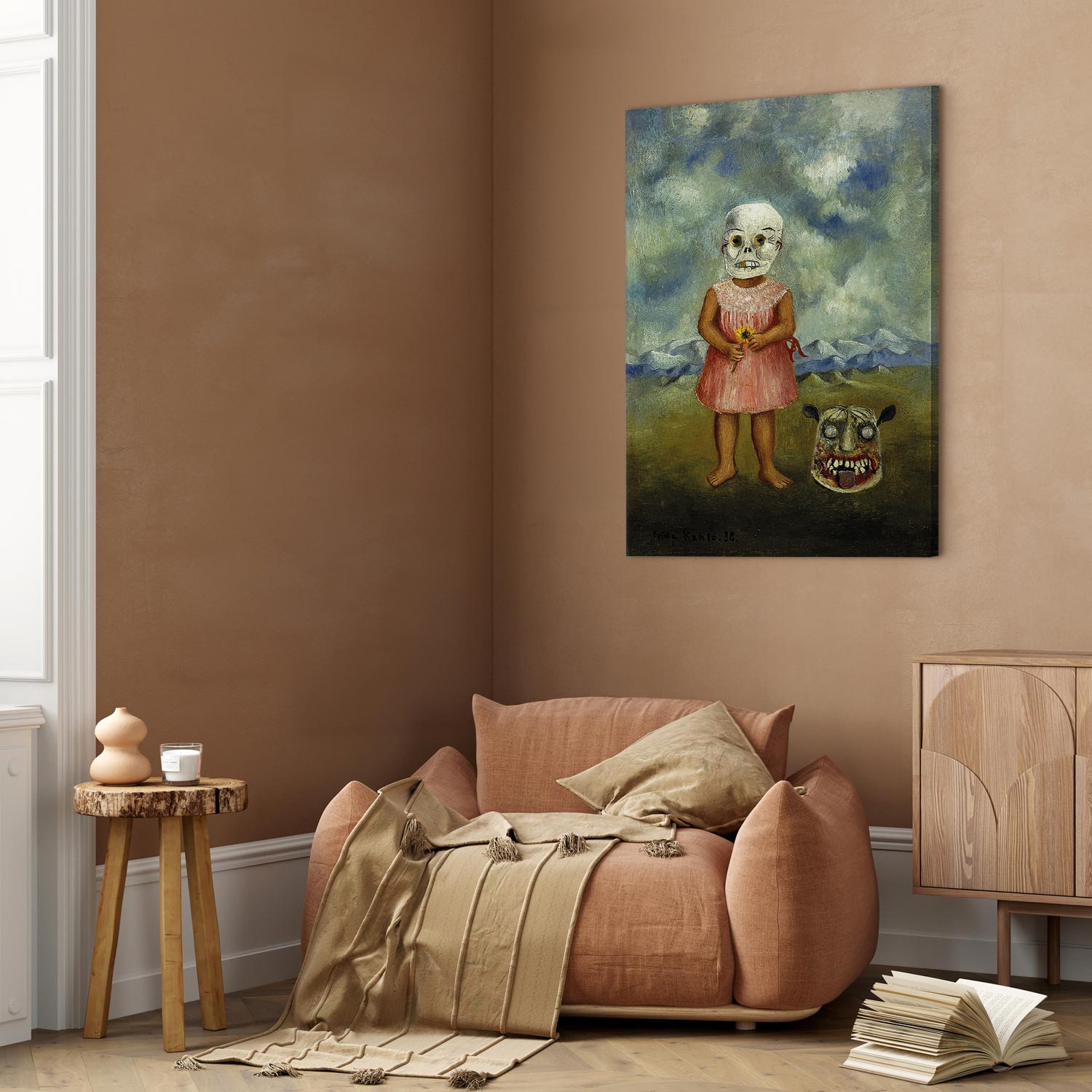 Frida Kahlo Death Mask Surreal Canvas Print