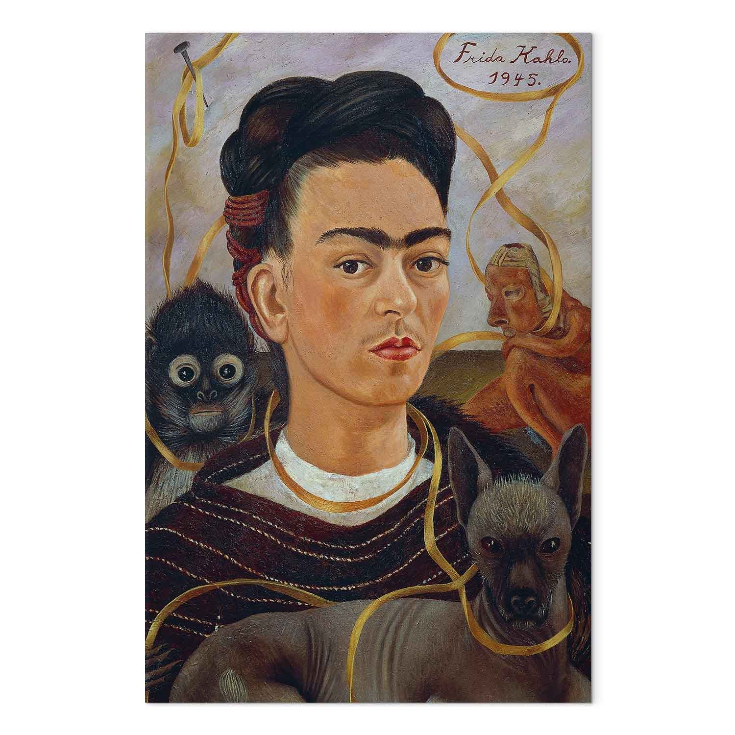 Frida Kahlo Self-Portrait with Monkey Classic Canvas Print