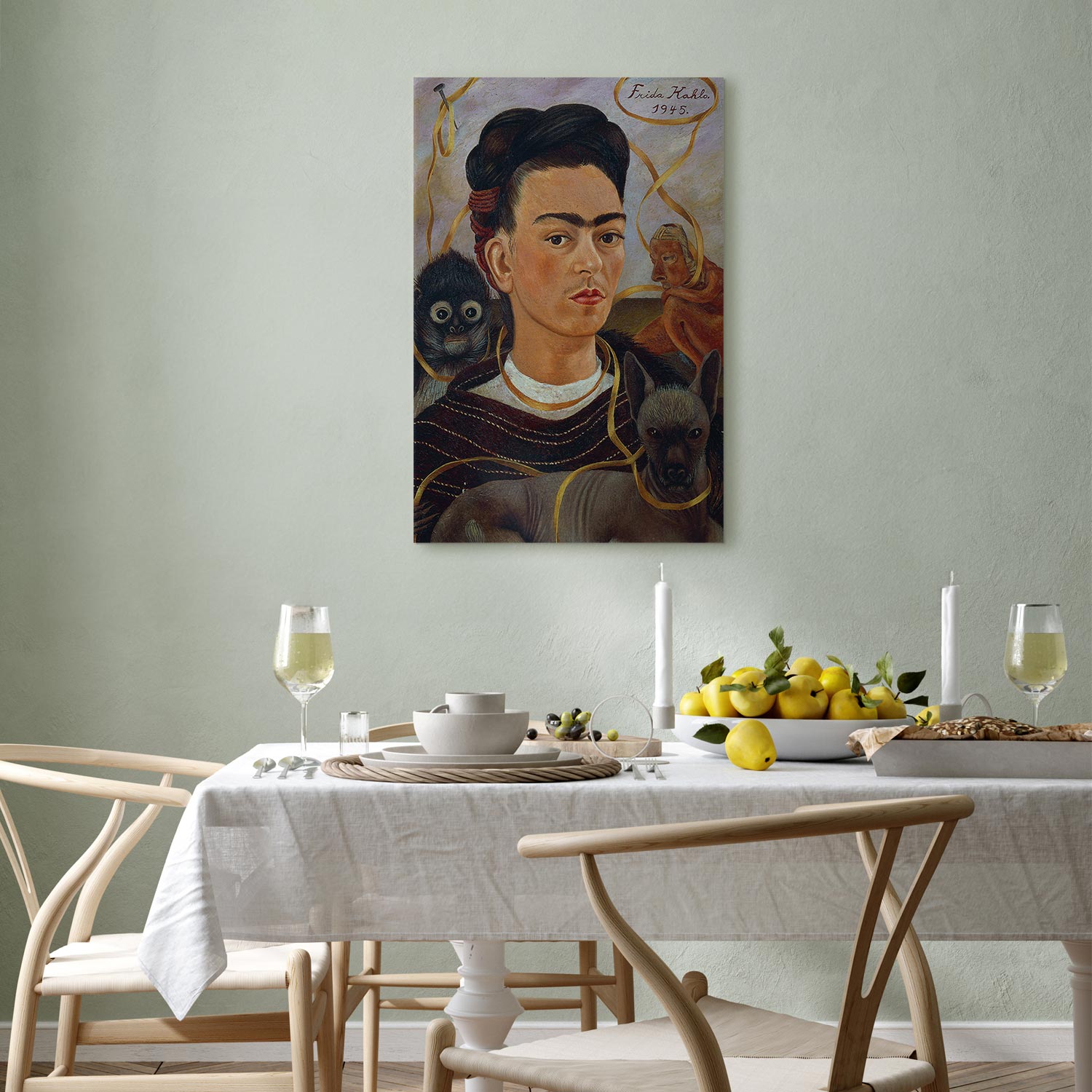 Frida Kahlo Self-Portrait with Monkey Classic Canvas Print