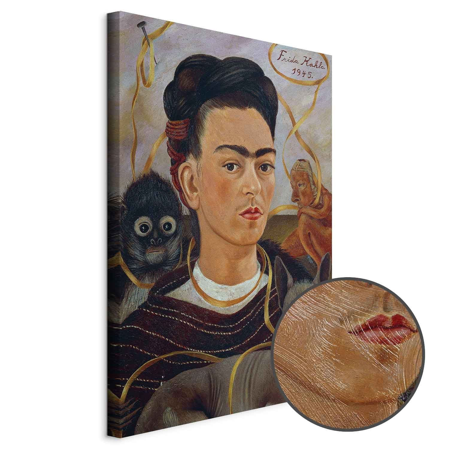 Frida Kahlo Self-Portrait with Monkey Classic Canvas Print