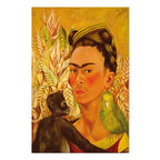 Frida Kahlo Self-Portrait with Monkey Canvas Print