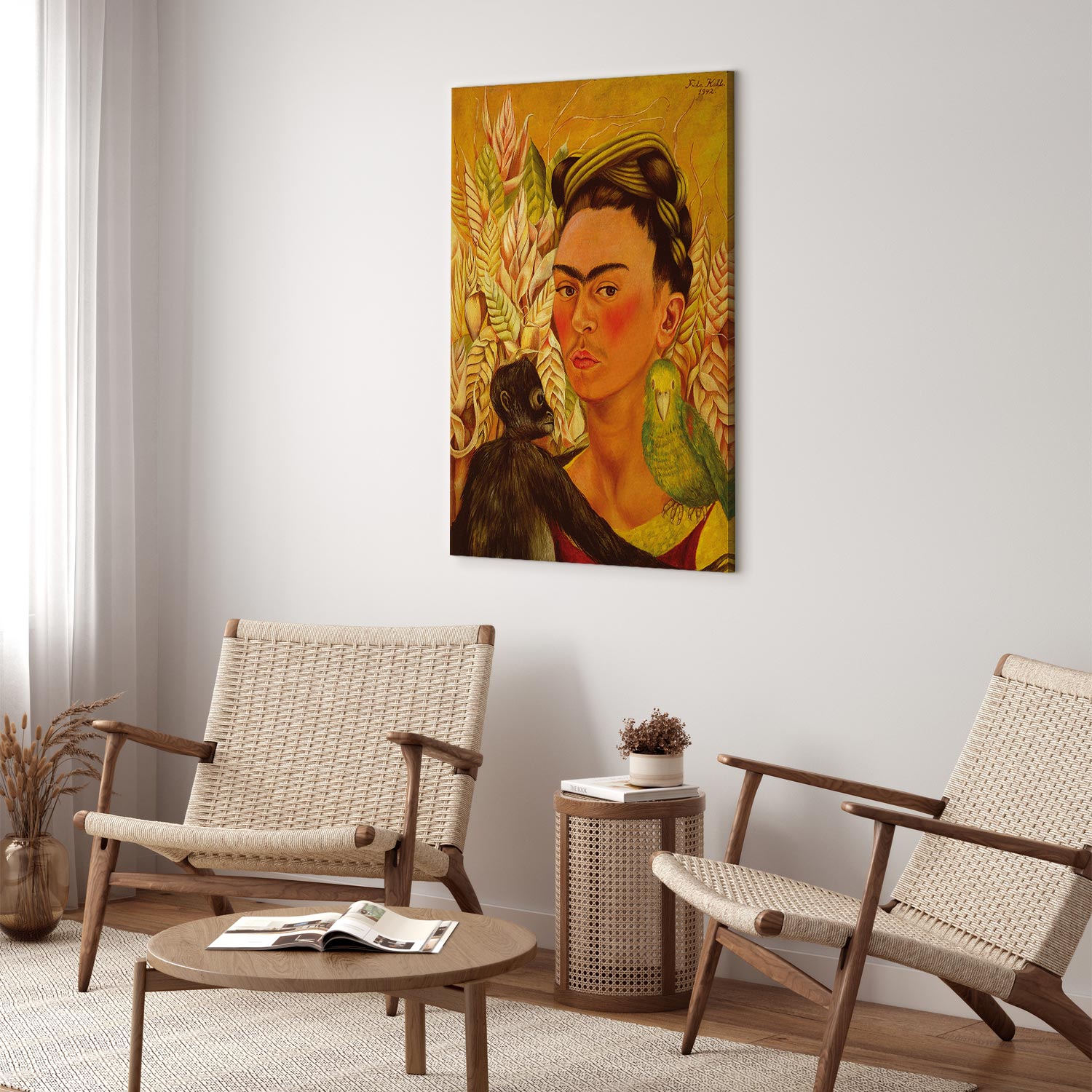 Frida Kahlo Self-Portrait with Monkey Canvas Print
