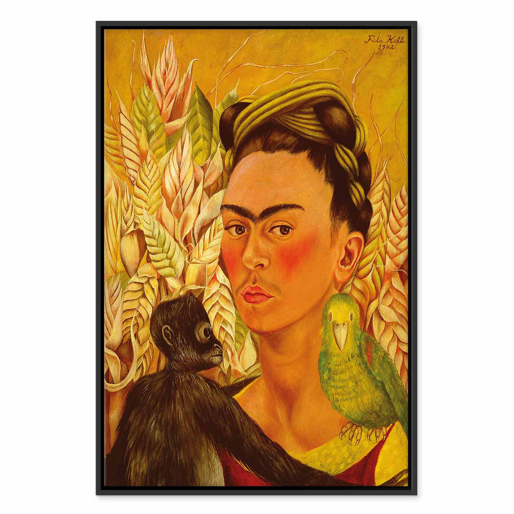 Frida Kahlo Self-Portrait with Monkey Canvas Print