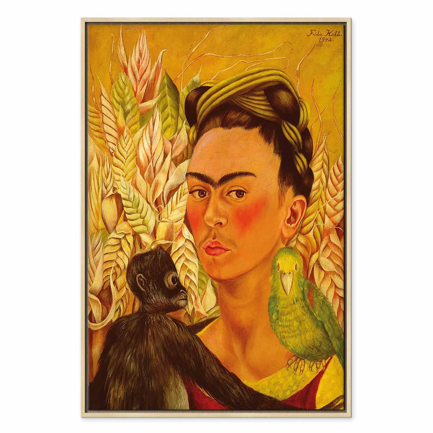 Frida Kahlo Self-Portrait with Monkey Canvas Print