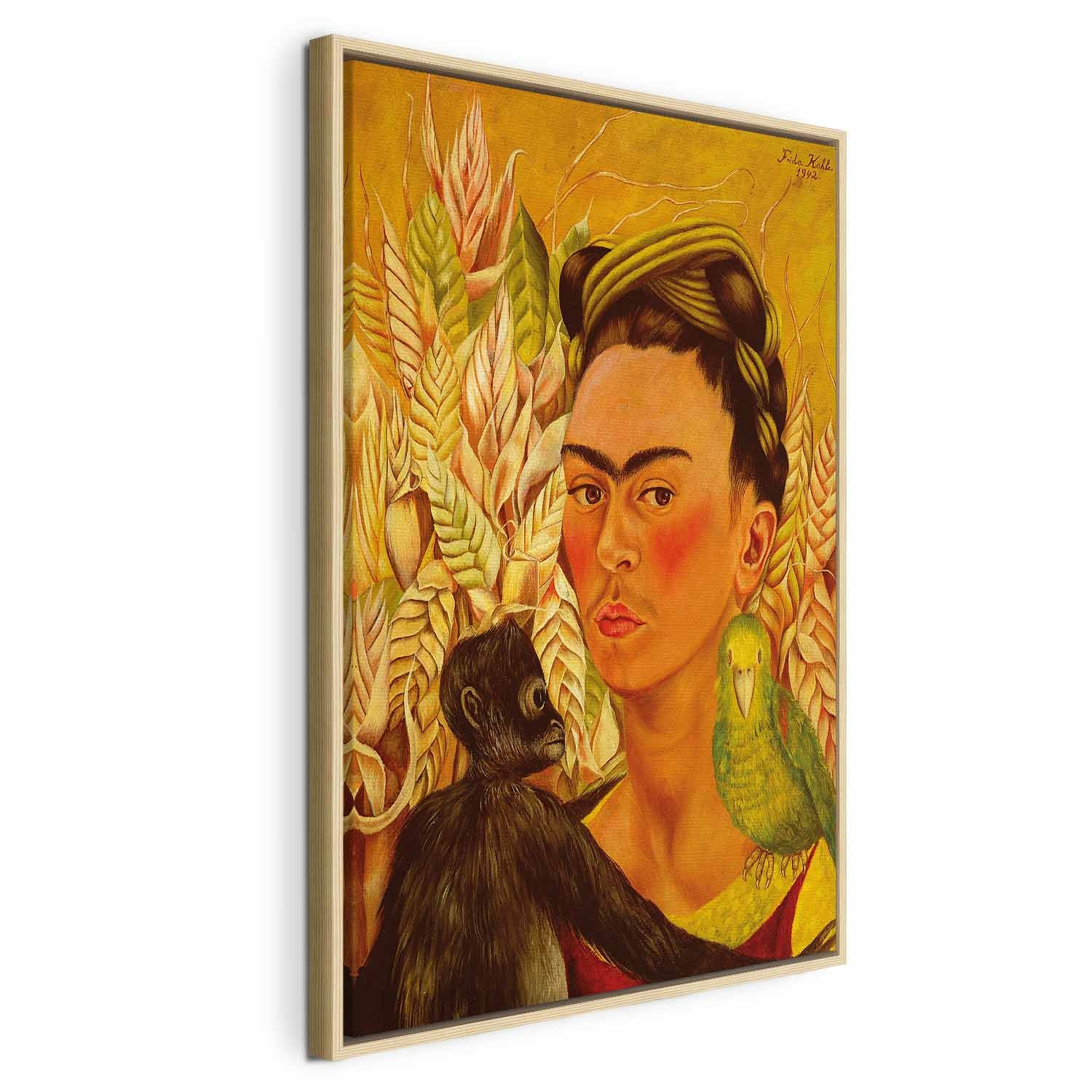 Frida Kahlo Self-Portrait with Monkey Canvas Print