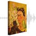 Frida Kahlo Self-Portrait with Monkey Canvas Print